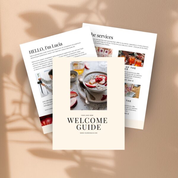 Welcome Guide for food photographers A4 & US Letter